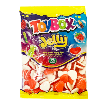 جوم توي بوكس قلب احمر مع ابيض 1كغم